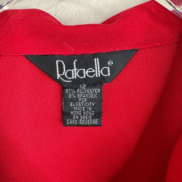 Rafaella Women Full Zip Jacket Cherry Red 12‎ Boho Lagenlook 90s - Picture 5 of 9